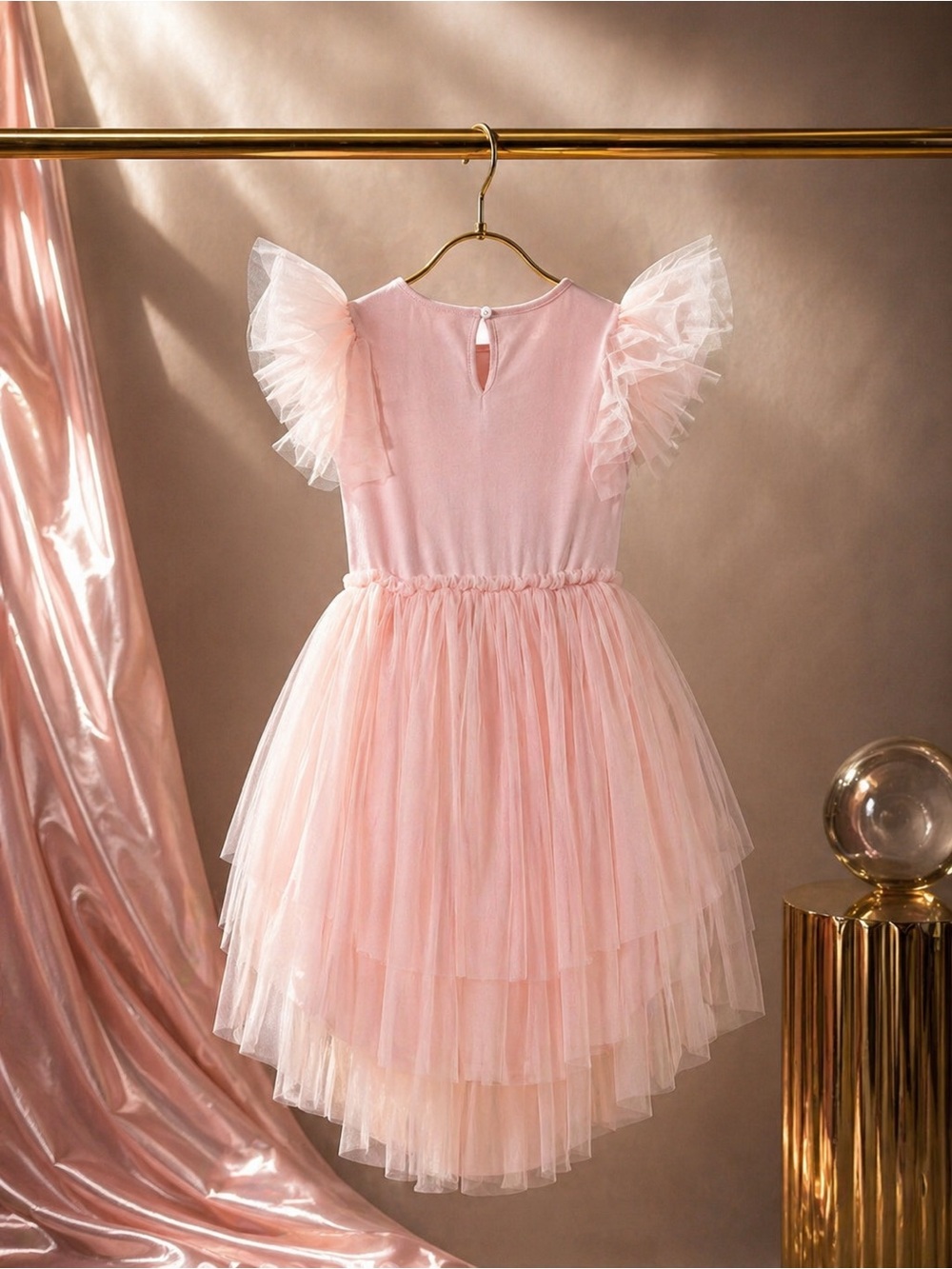 TUTU DE MONDE Girls Pink Hi-Low Tutu Dress 8–9 Floral Sequin Beaded - Picture 3 of 7
